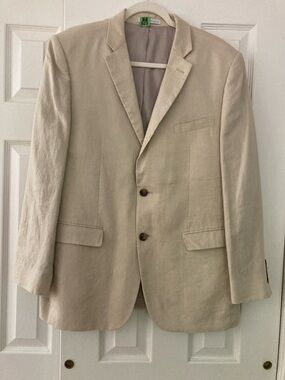Perry Ellis Portfolio Linen Suit Jacket Y2K
